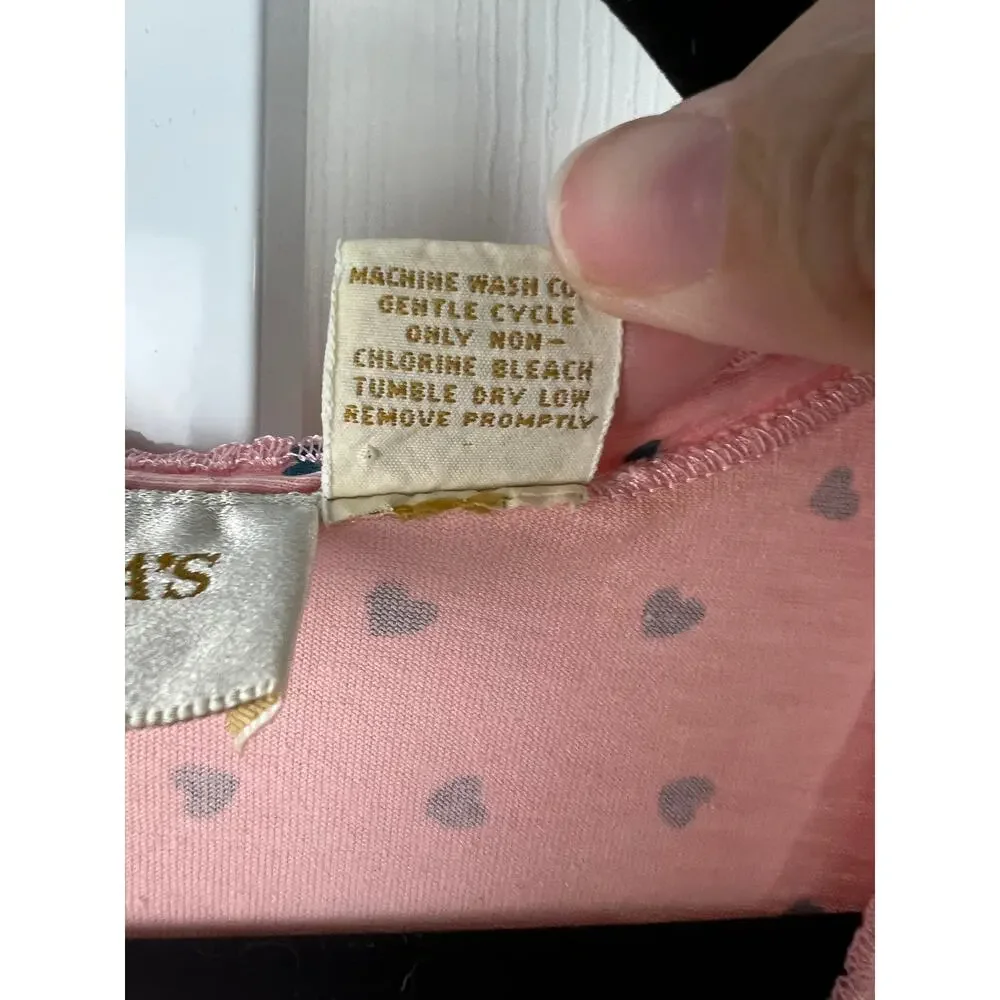 Vintage Victoria’s Secret Gold Label Pink Heart Print Sleep Tank M‎ Cotton